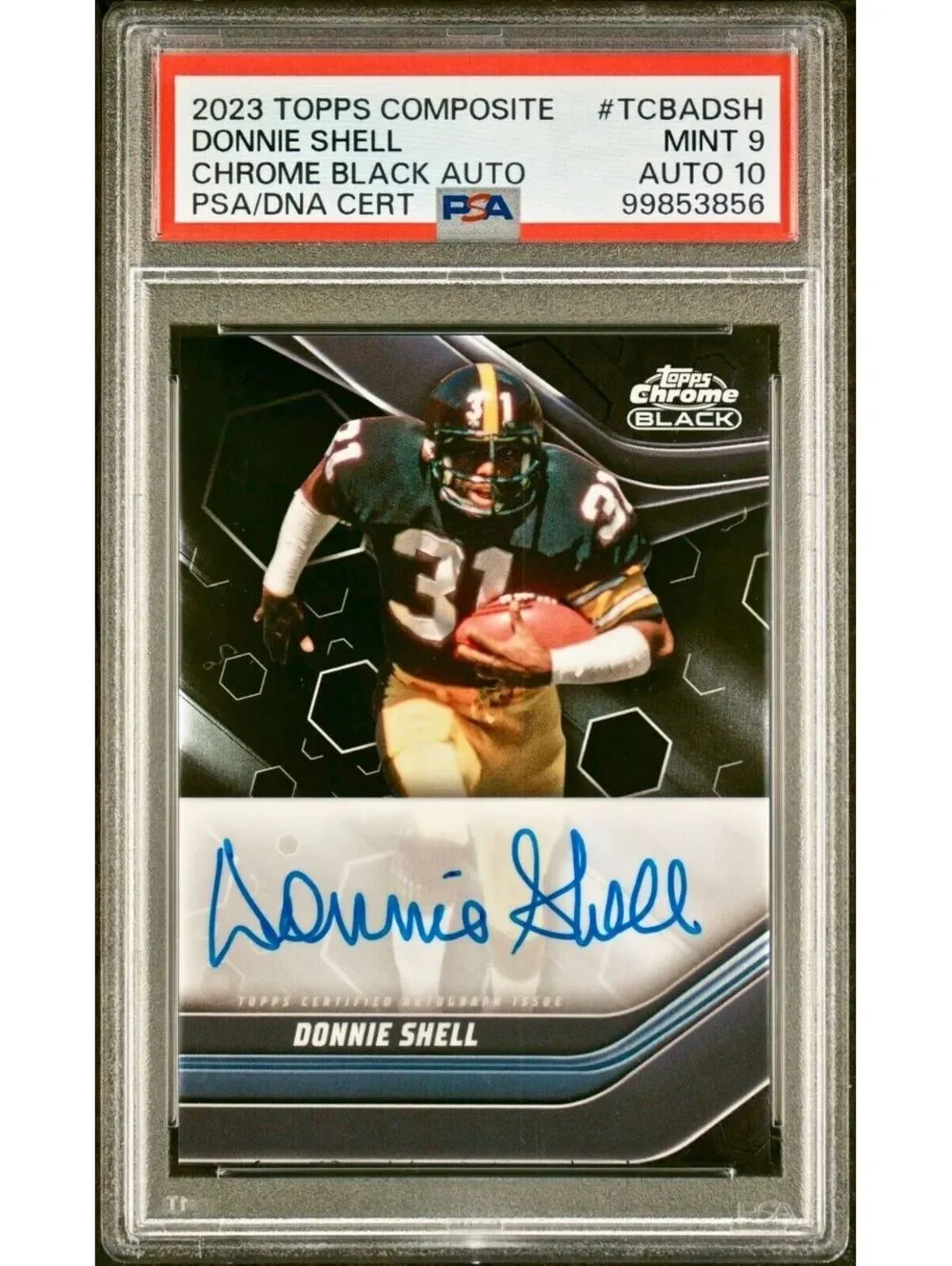 Donnie Shell 2023 Topps Chrome Black NFL #TCBA-DSH PSA 9 Auto 10